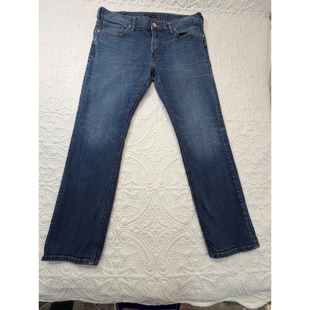 Silver Jeans Co Mens‎ Straight Leg Denim Blue Medium Wash Jeans 35x28